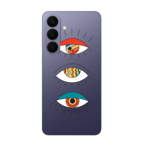 Samsung S26 3 different eyes Transparent Silicone TPU Θήκη