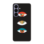 Samsung S26 3 different eyes Black Colored Silicone TPU Θήκη