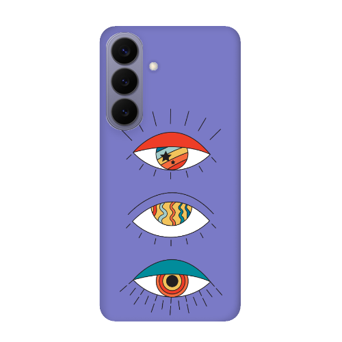 Samsung S26 PLUS 3 different eyes Purple Colored Silicone TPU Θήκη