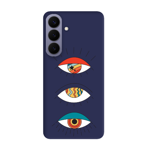 Samsung S26 PLUS 3 different eyes Dark blue Colored Silicone TPU Θήκη