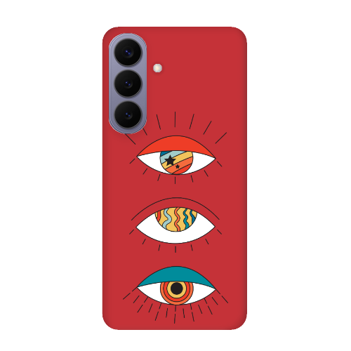 Samsung S26 PLUS 3 different eyes Red Colored Silicone TPU Θήκη