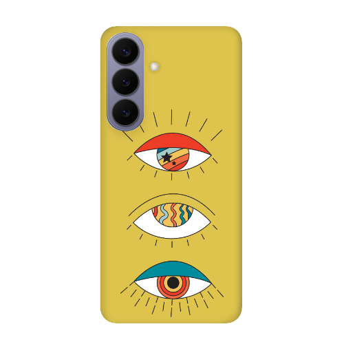 Samsung S26 PLUS 3 different eyes Yellow Colored Silicone TPU Θήκη