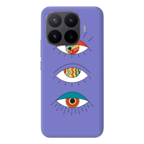 Xiaomi 17T PRO 3 different eyes Purple Colored Silicone TPU Θήκη