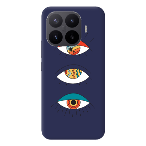 Xiaomi 17T PRO 3 different eyes Dark blue Colored Silicone TPU Θήκη
