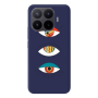 Xiaomi 17T PRO 3 different eyes Dark blue Colored Silicone TPU Θήκη