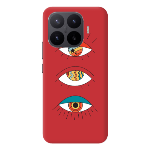 Xiaomi 17T PRO 3 different eyes Red Colored Silicone TPU Θήκη