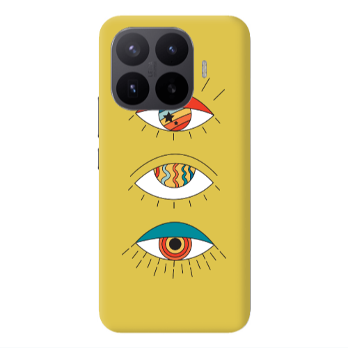 Xiaomi 17T PRO 3 different eyes Yellow Colored Silicone TPU Θήκη