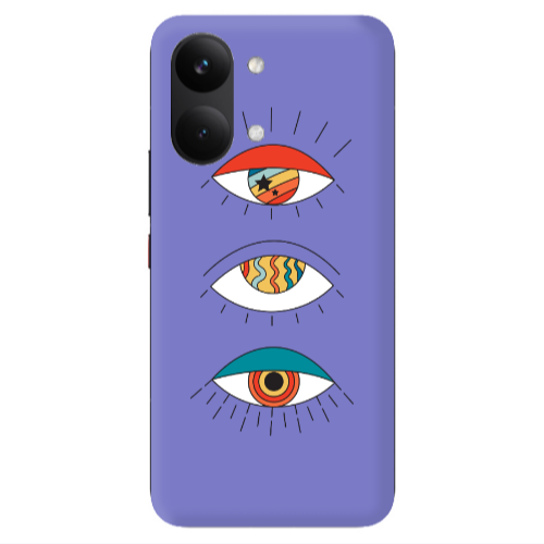Xiaomi POCO X8 PRO MAX 3 different eyes Purple Colored Silicone TPU Θήκη