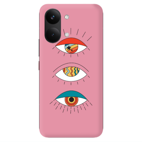 Xiaomi POCO X8 PRO MAX 3 different eyes Pink Colored Silicone TPU Θήκη