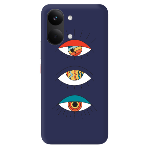 Xiaomi POCO X8 PRO MAX 3 different eyes Dark blue Colored Silicone TPU Θήκη