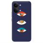 Xiaomi POCO X8 PRO MAX 3 different eyes Dark blue Colored Silicone TPU Θήκη