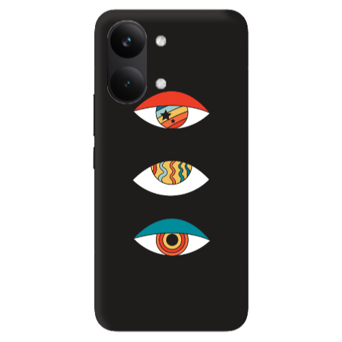 Xiaomi POCO X8 PRO MAX 3 different eyes Black Colored Silicone TPU Θήκη