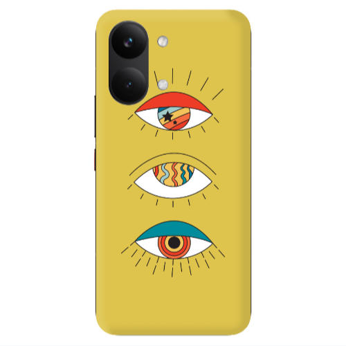 Xiaomi POCO X8 PRO MAX 3 different eyes Yellow Colored Silicone TPU Θήκη