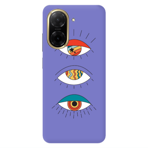 Xiaomi REDMI A5 3 different eyes Purple Colored Silicone TPU Θήκη
