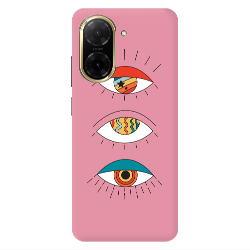 Xiaomi REDMI A5 3 different eyes Pink Colored Silicone TPU Θήκη