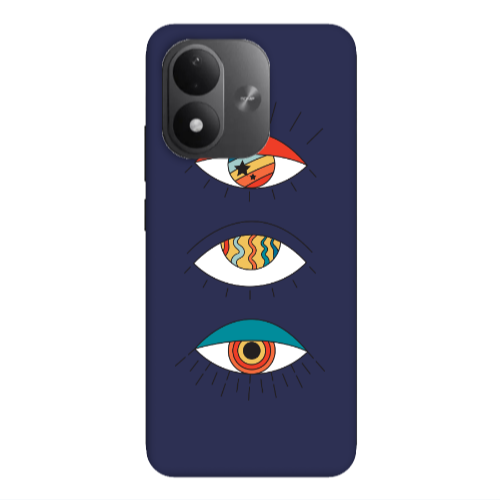 Xiaomi REDMI NOTE 17 4G 3 different eyes Dark blue Colored Silicone TPU Θήκη