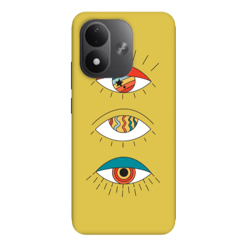 Xiaomi REDMI NOTE 17 4G 3 different eyes Yellow Colored Silicone TPU Θήκη