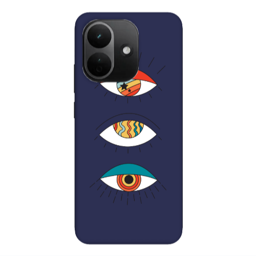 Xiaomi REDMI NOTE 17 PRO MAX 3 different eyes Dark blue Colored Silicone TPU Θήκη