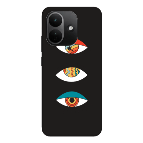 Xiaomi REDMI NOTE 17 PRO MAX 3 different eyes Black Colored Silicone TPU Θήκη