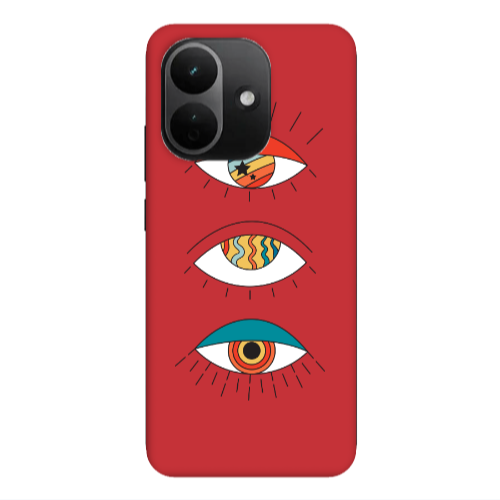 Xiaomi REDMI NOTE 17 PRO MAX 3 different eyes Red Colored Silicone TPU Θήκη