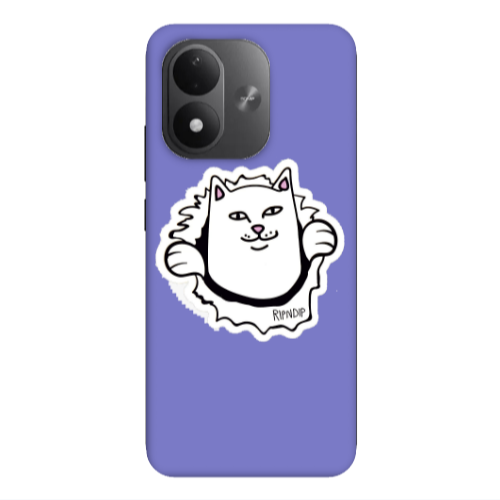 Xiaomi REDMI NOTE 17 4G White cat Purple Colored Silicone TPU Θήκη
