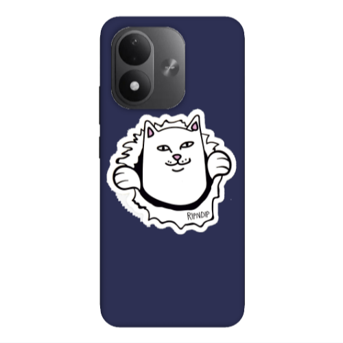 Xiaomi REDMI NOTE 17 4G White cat Dark blue Colored Silicone TPU Θήκη