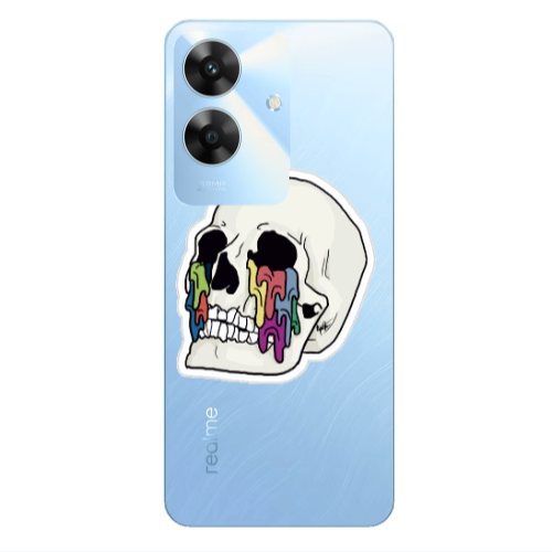 Realme Note 60 Skull Transparent Silicone TPU Θήκη