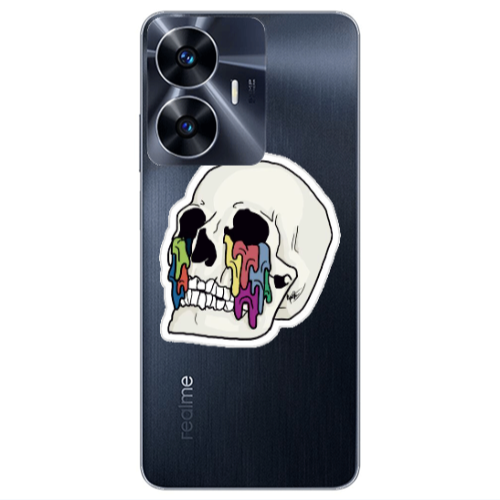 Realme Note 50 Skull Transparent Silicone TPU Θήκη