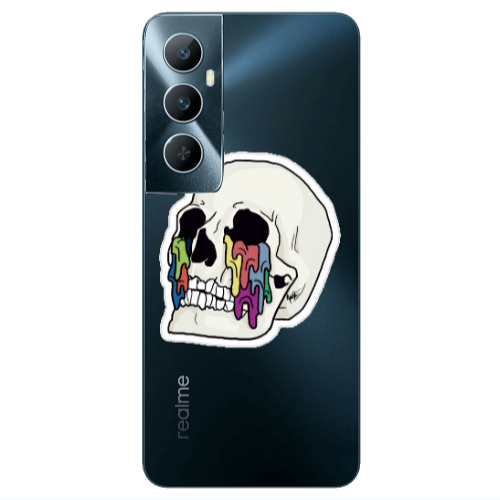 Realme C65 Skull Transparent Silicone TPU Θήκη