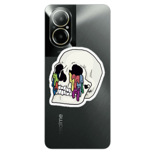Realme C67 Skull Transparent Silicone TPU Θήκη
