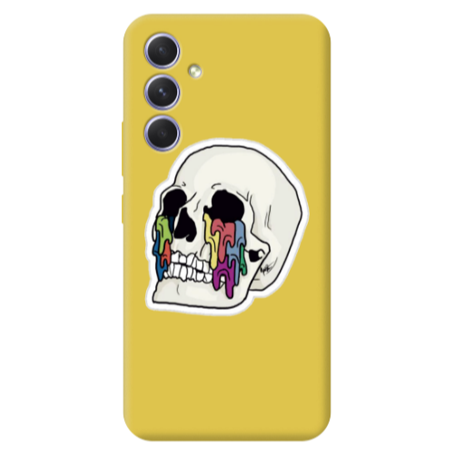 Samsung A36 Skull Yellow Colored Silicone TPU Θήκη