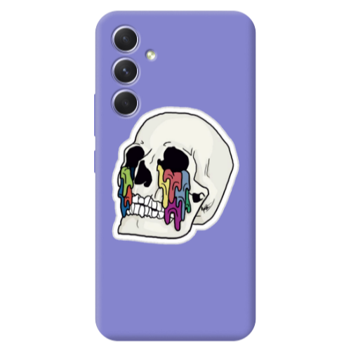 Samsung A56 Skull Purple Colored Silicone TPU Θήκη