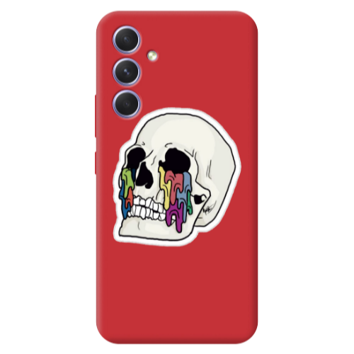 Samsung A56 Skull Red Colored Silicone TPU Θήκη