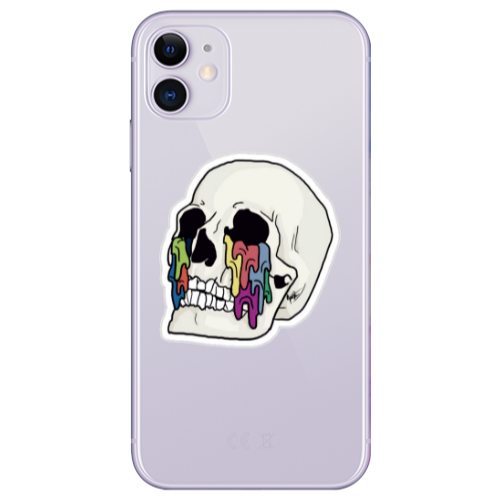Apple iPhone 11  Skull Transparent Silicone TPU Θήκη