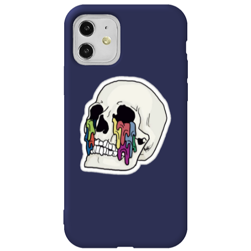 Apple iPhone 11  Skull Dark blue Colored Silicone TPU Θήκη