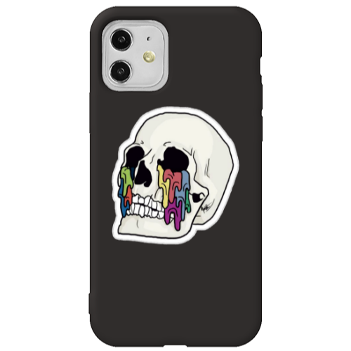Apple iPhone 11  Skull Black Colored Silicone TPU Θήκη