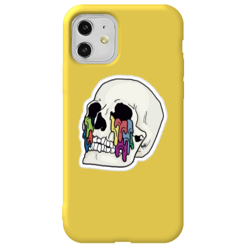 Apple iPhone 11  Skull Yellow Colored Silicone TPU Θήκη