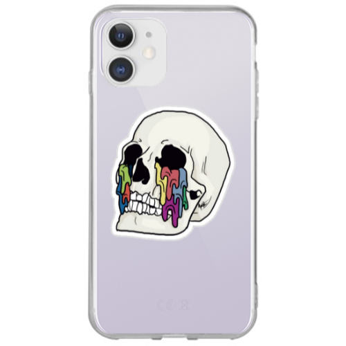 Apple iPhone 12 Skull Transparent Silicone TPU Θήκη