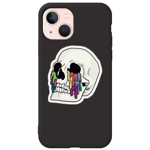 Apple iPhone 13 Skull Black Colored Silicone TPU Θήκη