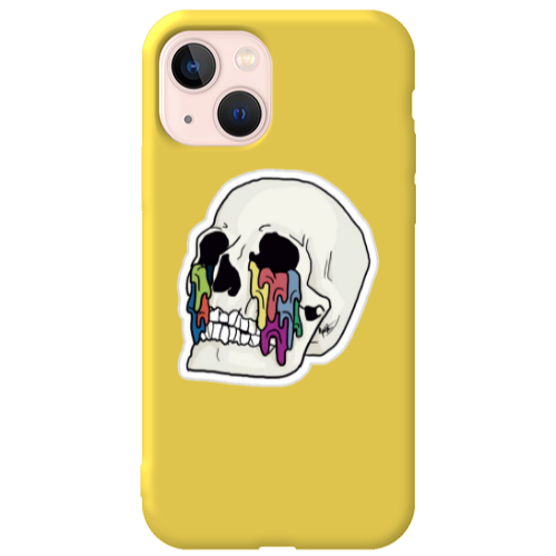 Apple iPhone 13 Skull Yellow Colored Silicone TPU Θήκη