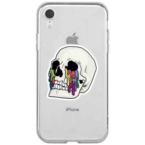 Apple iPhone Xr Skull Transparent Silicone TPU Θήκη