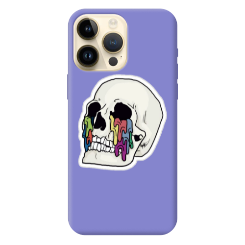 Apple iPhone 13 Pro Max Skull Purple Colored Silicone TPU Θήκη