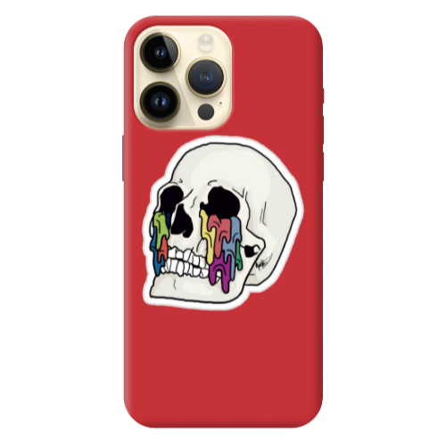 Apple iPhone 13 Pro Max Skull Red Colored Silicone TPU Θήκη