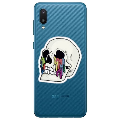 Samsung A02 Skull Transparent Silicone TPU Θήκη