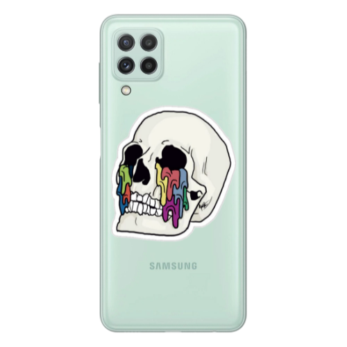 Samsung A22 4G Skull Transparent Silicone TPU Θήκη