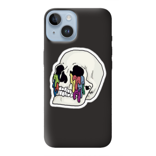 Apple iPhone 14 Plus Skull Black Colored Silicone TPU Θήκη