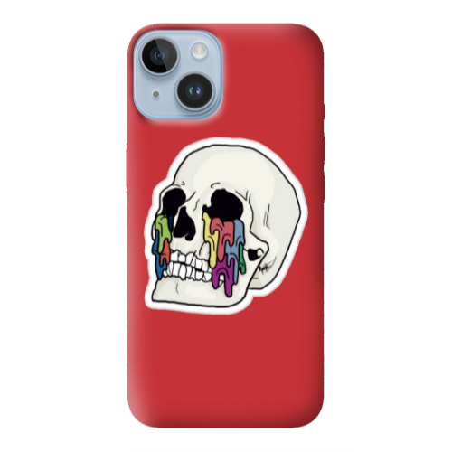 Apple iPhone 14 Plus Skull Red Colored Silicone TPU Θήκη