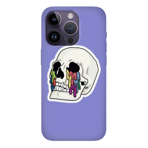 Apple iPhone 14 Pro  Skull Purple Colored Silicone TPU Θήκη