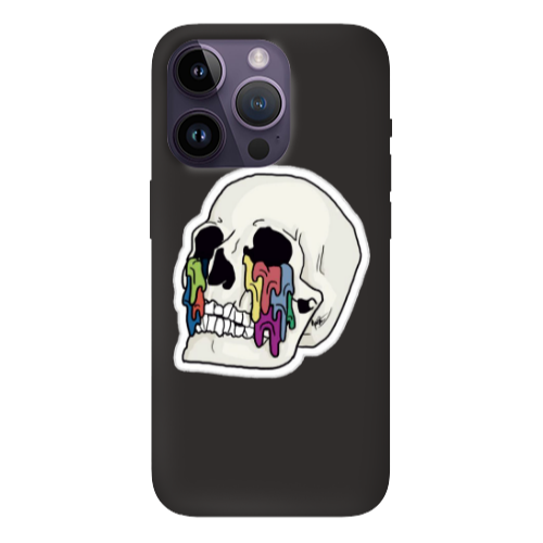 Apple iPhone 14 Pro  Skull Black Colored Silicone TPU Θήκη