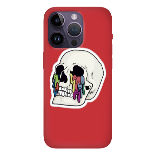 Apple iPhone 14 Pro  Skull Red Colored Silicone TPU Θήκη